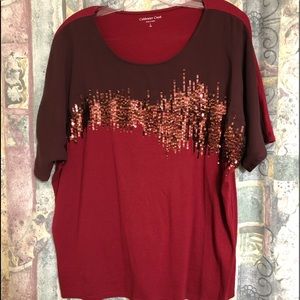 Coldwater Creek Fiery Sequin Top